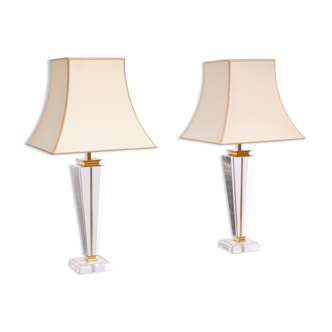 Hollywood Regency Lucite table lamps 1970s France