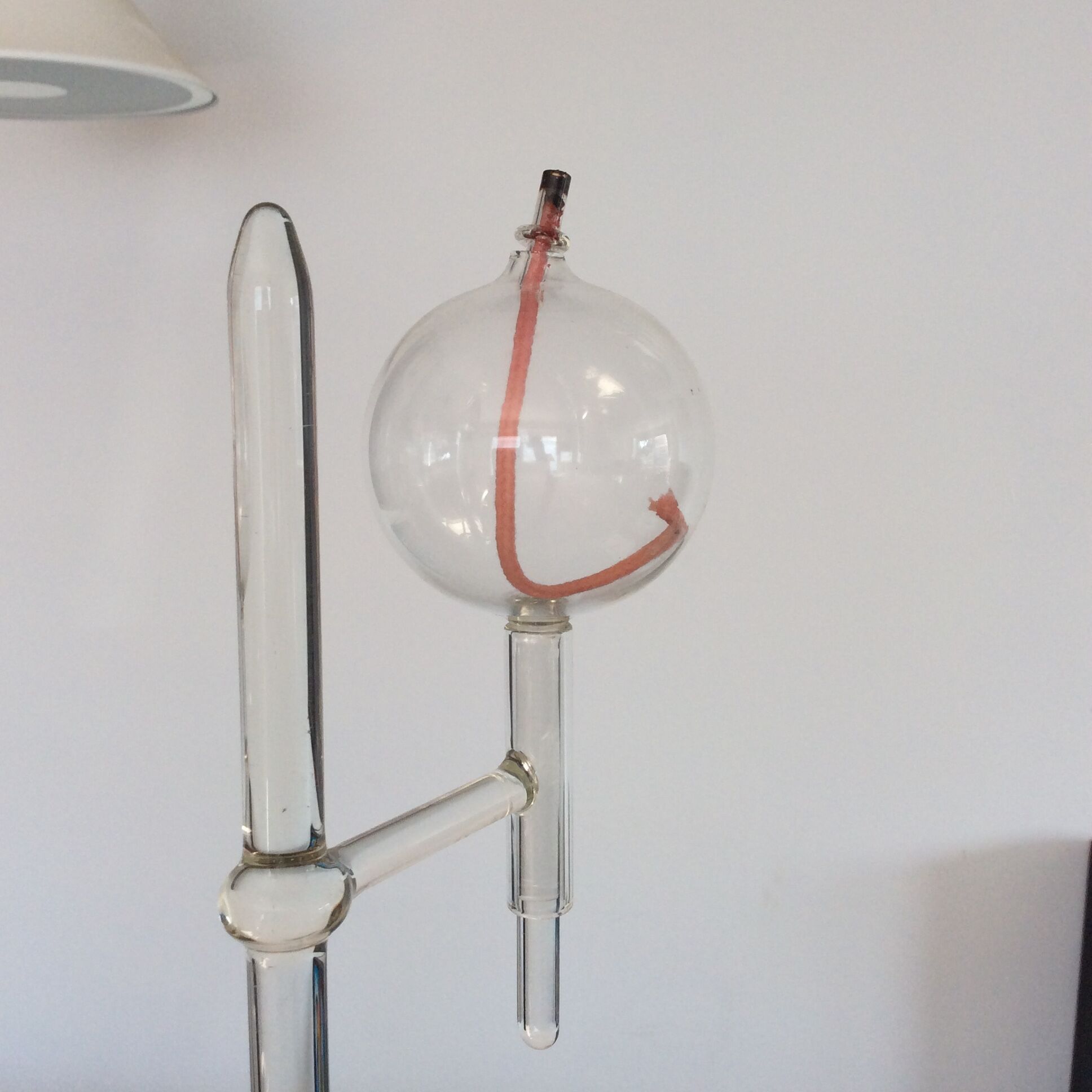 Vintage blown glass oil lamp