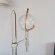 Vintage blown glass oil lamp