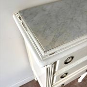 3-drawer chest of drawers in ecru wood and gray marble