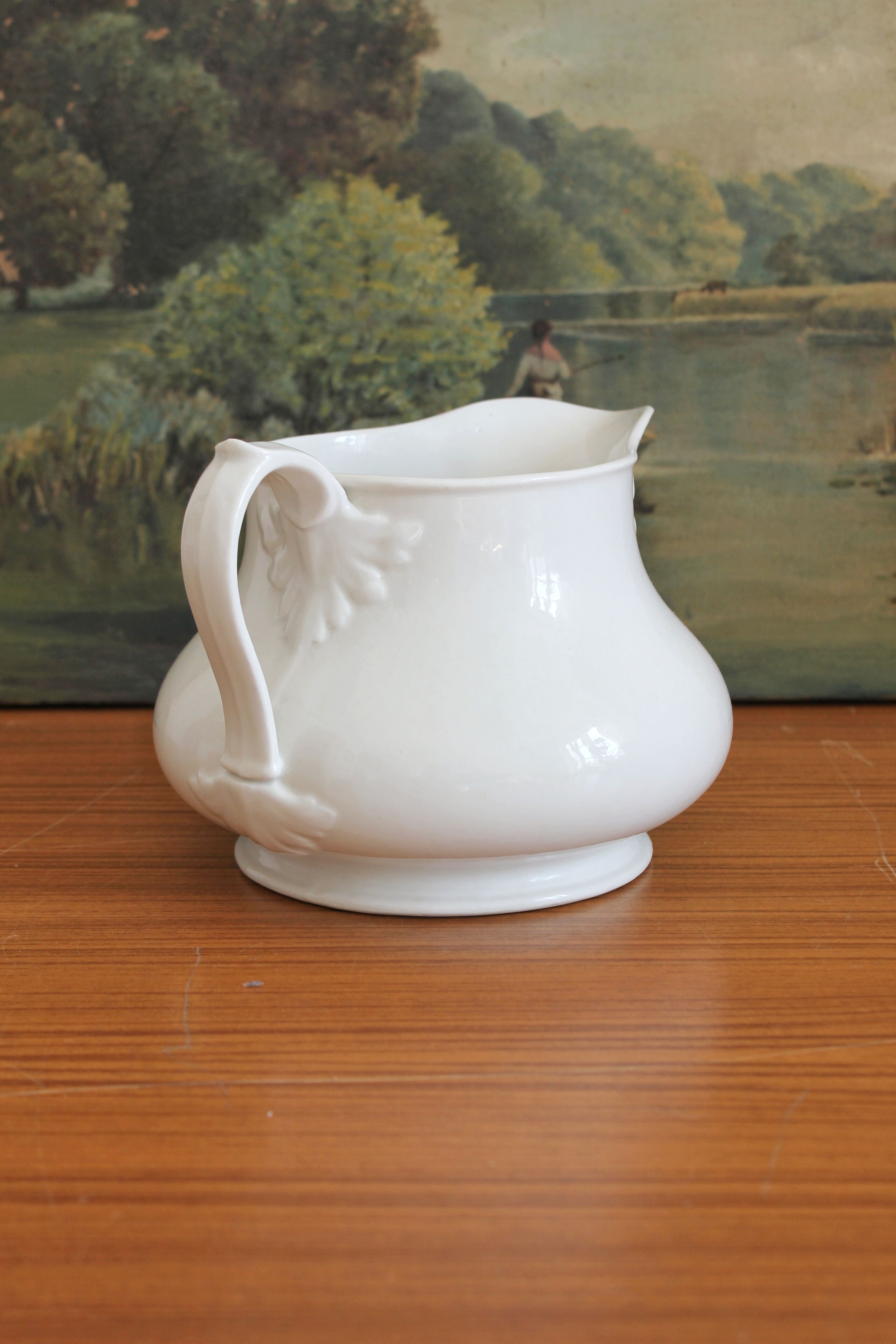 Antique 19th-century white porcelain pitcher
