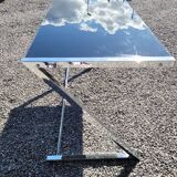 Desk chrome top in tinted glass 140/60cms