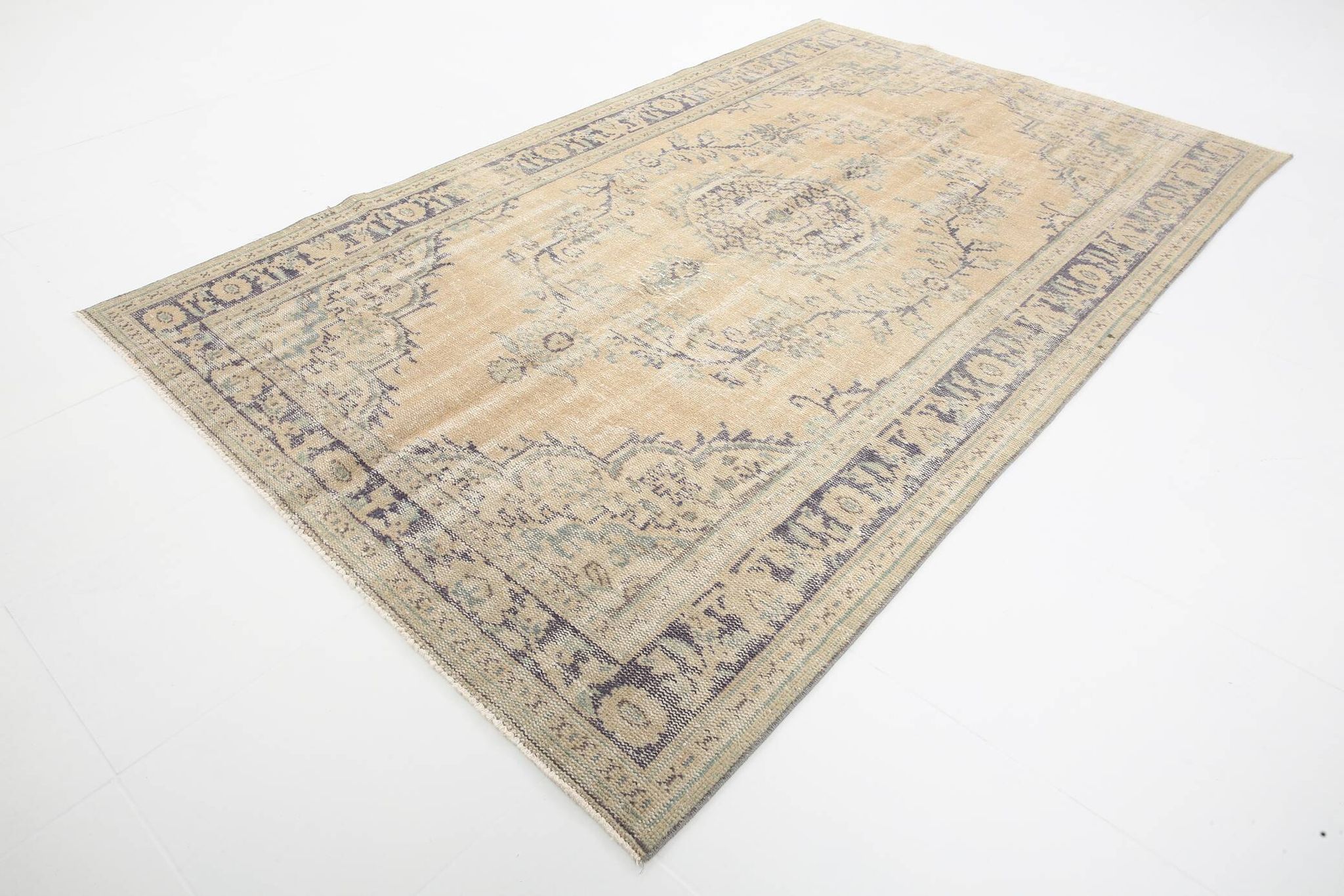 5x9 Beige & Blue Handmade Wool Turkish Rug, 166x272Cm SK 2401 FREE SHIPPING