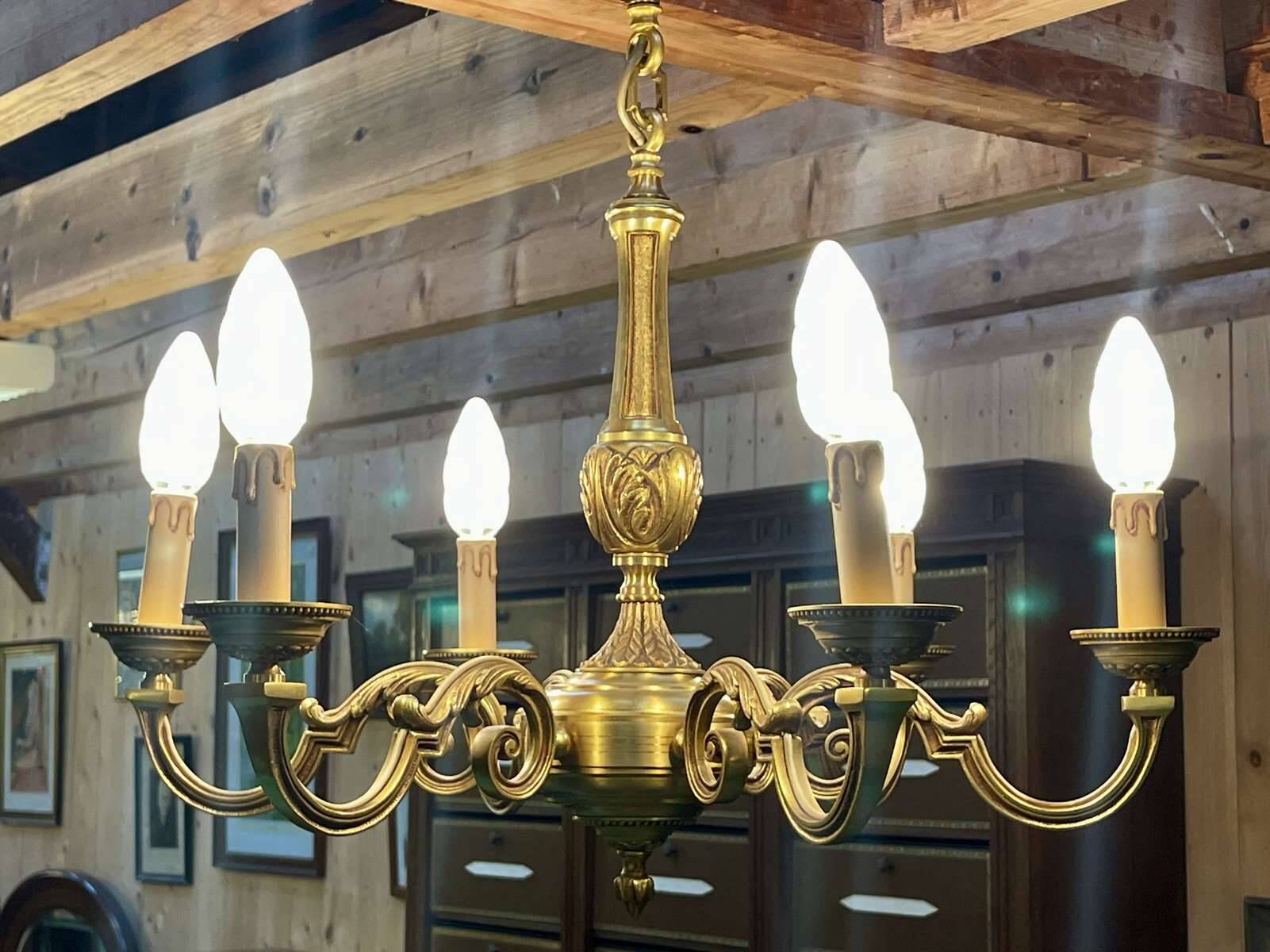 6-light bronze chandelier
