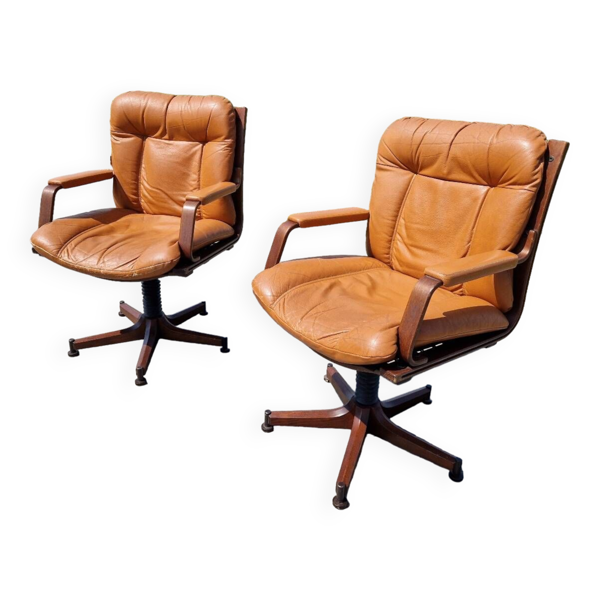 Set of 2 vintage Scandinavian armchairs co.fe.mo Italy 1970