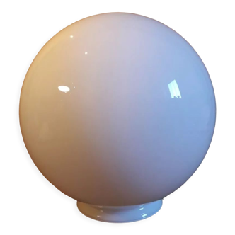 Globe 25cm en verre blanc ancien pour lampe suspension