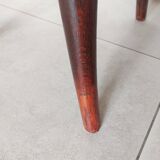 pair of round bistro chairs with a pattern on the seat, vintage