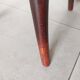 pair of round bistro chairs with a pattern on the seat, vintage