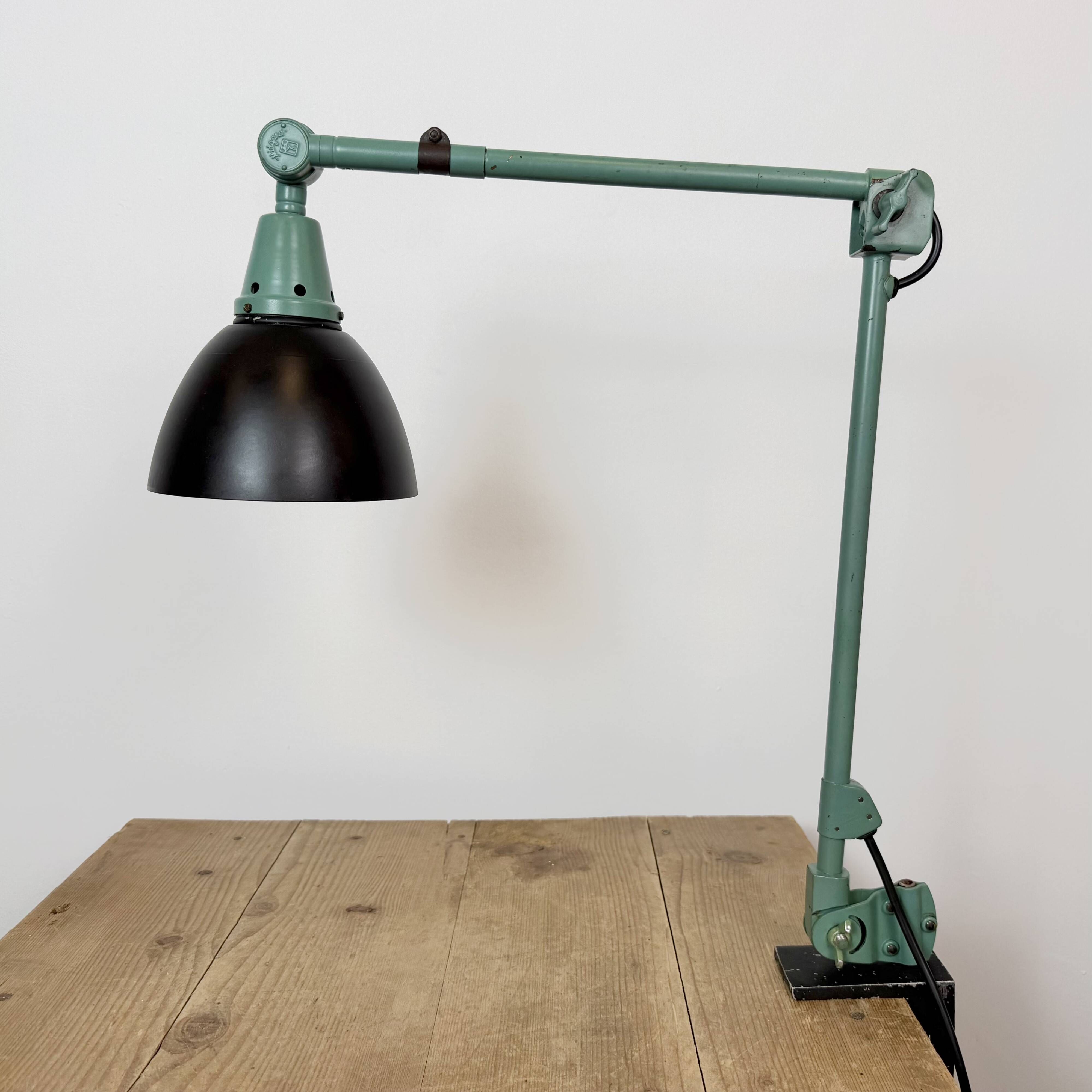 Green Industrial Workshop Desk Lamp by Curt Fischer for Midgard, 1950s