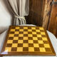 Chess set with wooden board and pieces