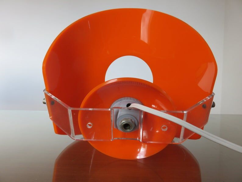 Pair of sconces in orange 70s perspex