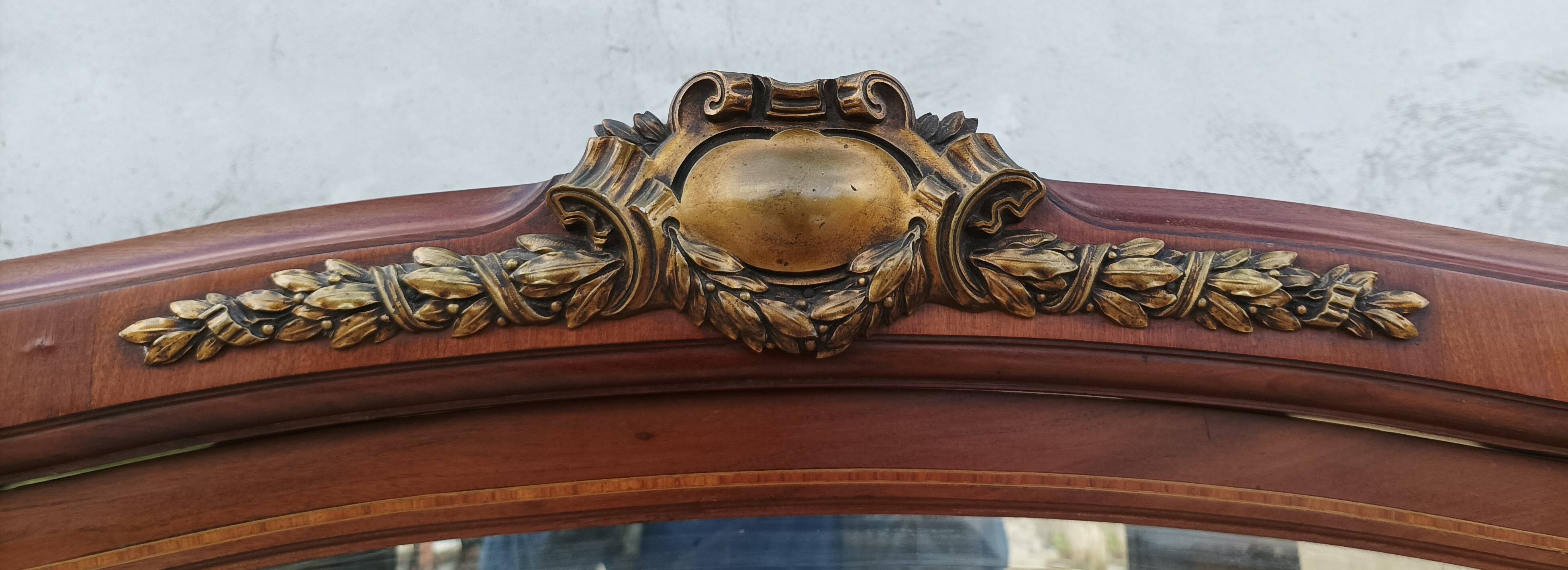 Louis XVI 2-part sideboard in mahogany veneer and precious wood marquetry