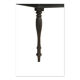 Glazed presentation table with dark wood