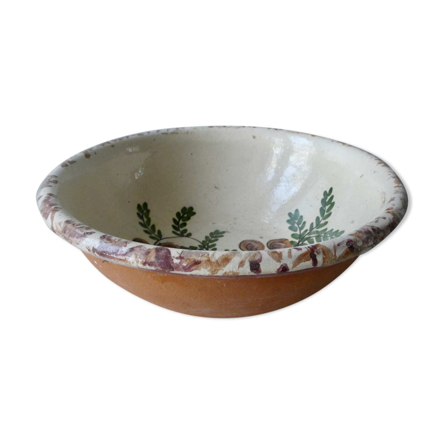 Hollow plate in enamelled terracotta