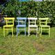 Série de 4 chaises Baumann en bois pastel
