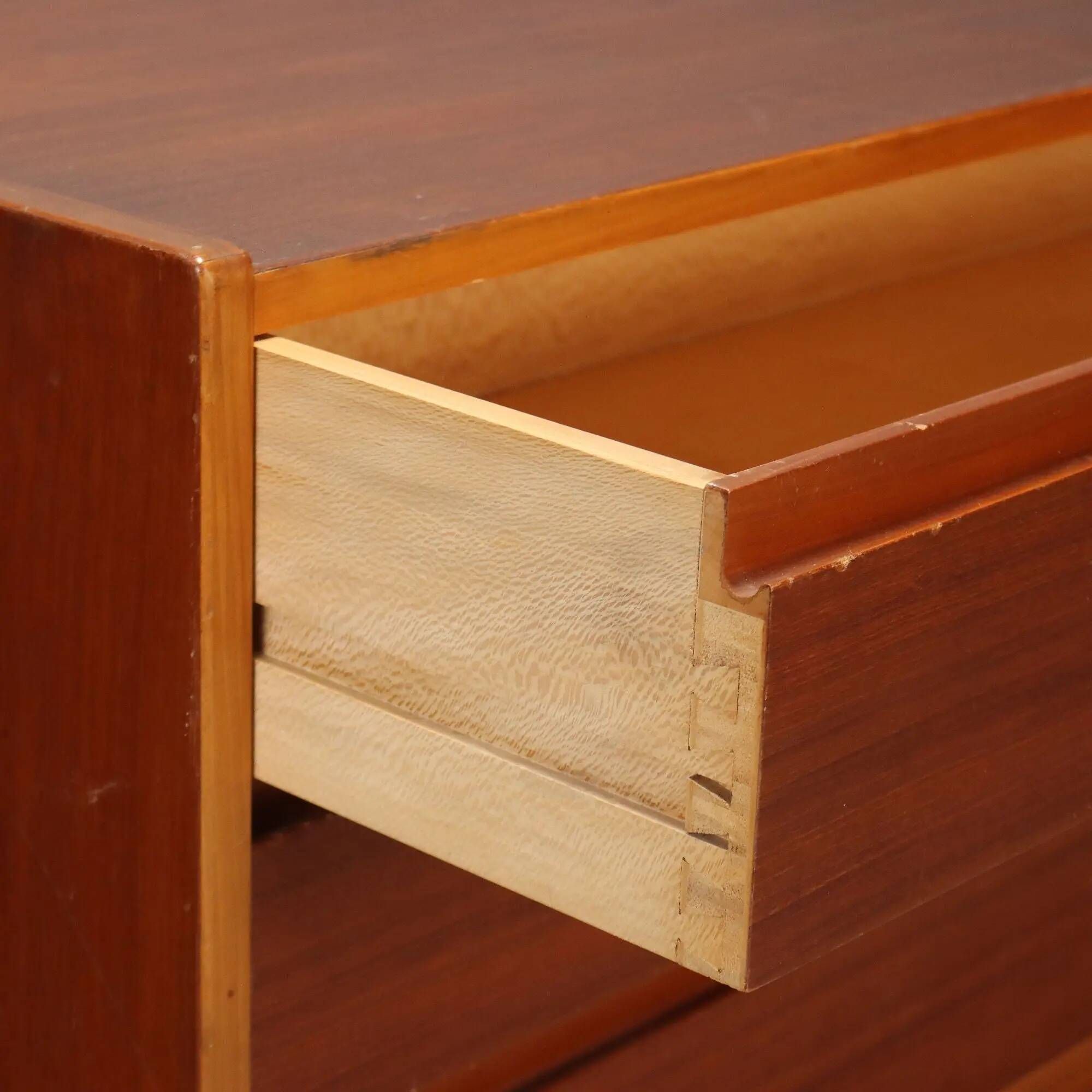 Commode vintage en teck à 3 tiroirs, design Italie, années 1960
