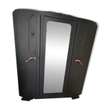 Matte black Art Deco wardrobe