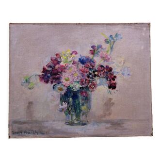 Tableau huile sur toile bouquet de fleurs