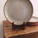 Set of 3 antique glazed stoneware plates.