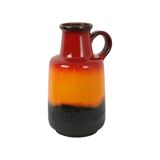 Fat Lava West Germany Vase Earthenware Scheurich Orange Red Black 408-40