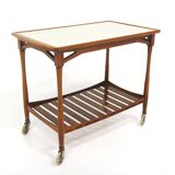 Scandinavian mahogany and Formica serving trolley, Swedish modern, Sweden, 1940