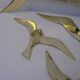 Wall Decoration Set 4 X Seagull / Swallow / Bird. Brass 70 / 80s