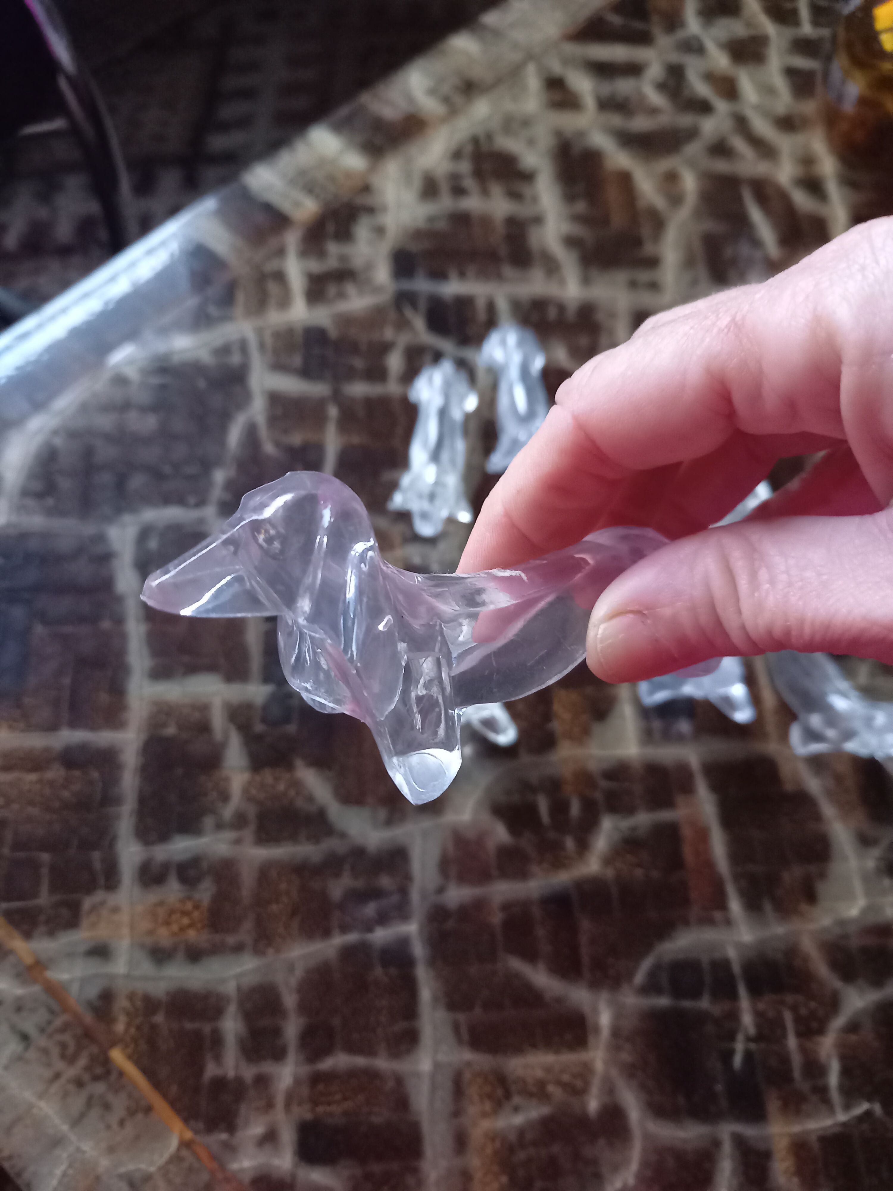 Lot 8 knife holders "dachshund" dog celluloid vintage 70