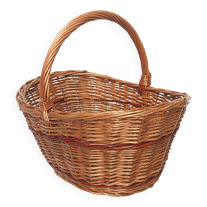 Panier rotin ligne rouge