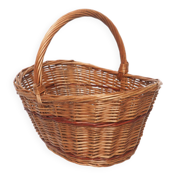 Panier rotin ligne rouge