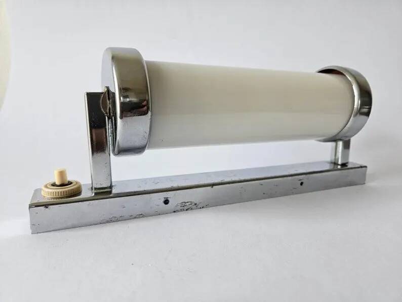 Rare Chrome design Bauhaus, Art Deco, Functionalism Wall Lamp, 1930s