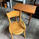 Fischel children's chair in curved wood and desk with 1 drawer