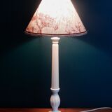 Conical lampshade in linen pattern red bird