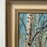 Mid Century Vintage Framed Oil Painting - By the Lake