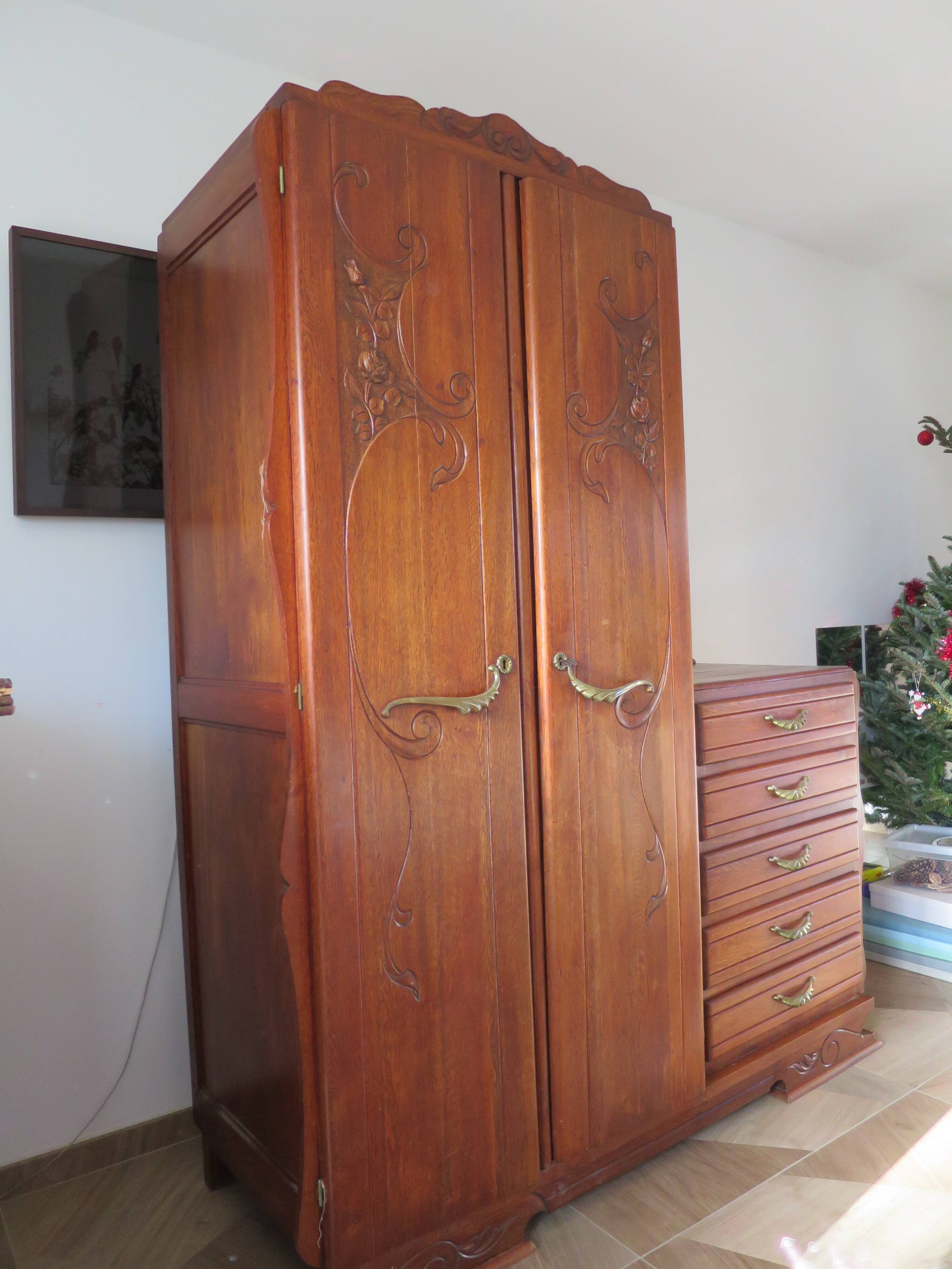 Rare armoire asymétrique 4 tiroirsmiroirpenderie