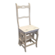 Chaise échelle métamorphose peinte en blanc antique français, datant d'environ 1900.