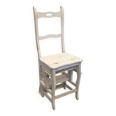 Antique French White Painted Metamorphosis Ladder Chair, form around 1900
