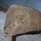 Brutalist stool in solid elm