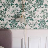 Suspension, glass lamp forming a tulip