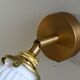 Antique wall light in white painted glass - metal support