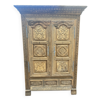 Armoire de Style Louis XIV , deux portes, en chêne