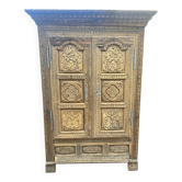 Louis XIV Style wardrobe, two doors, in oak
