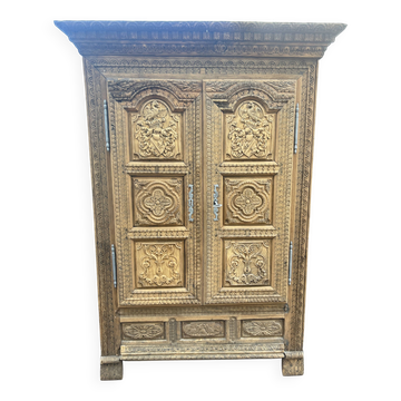 Armoire de Style Louis XIV , deux portes, en chêne