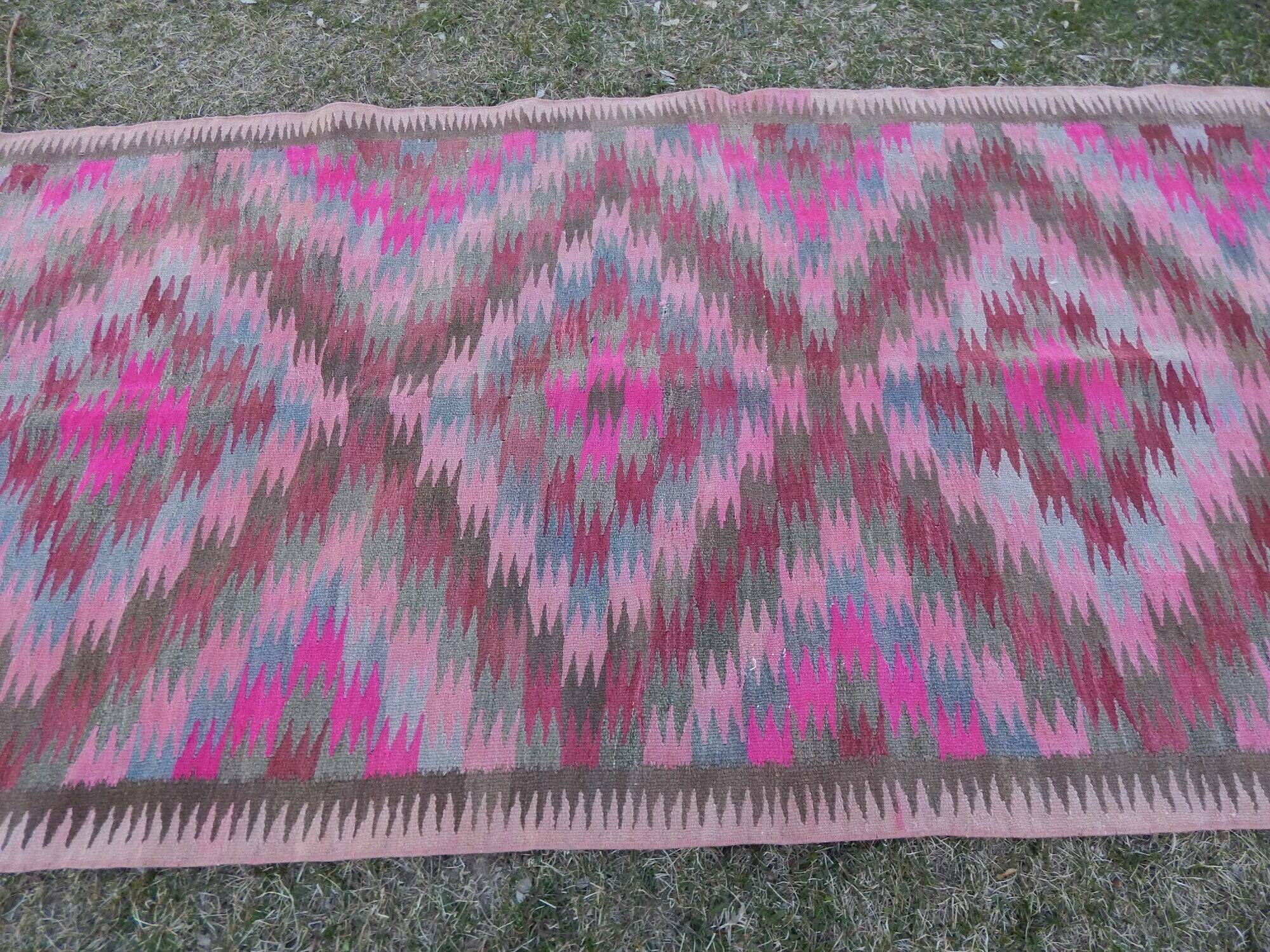 Vintage Turkish hallway rug 119x289 cm