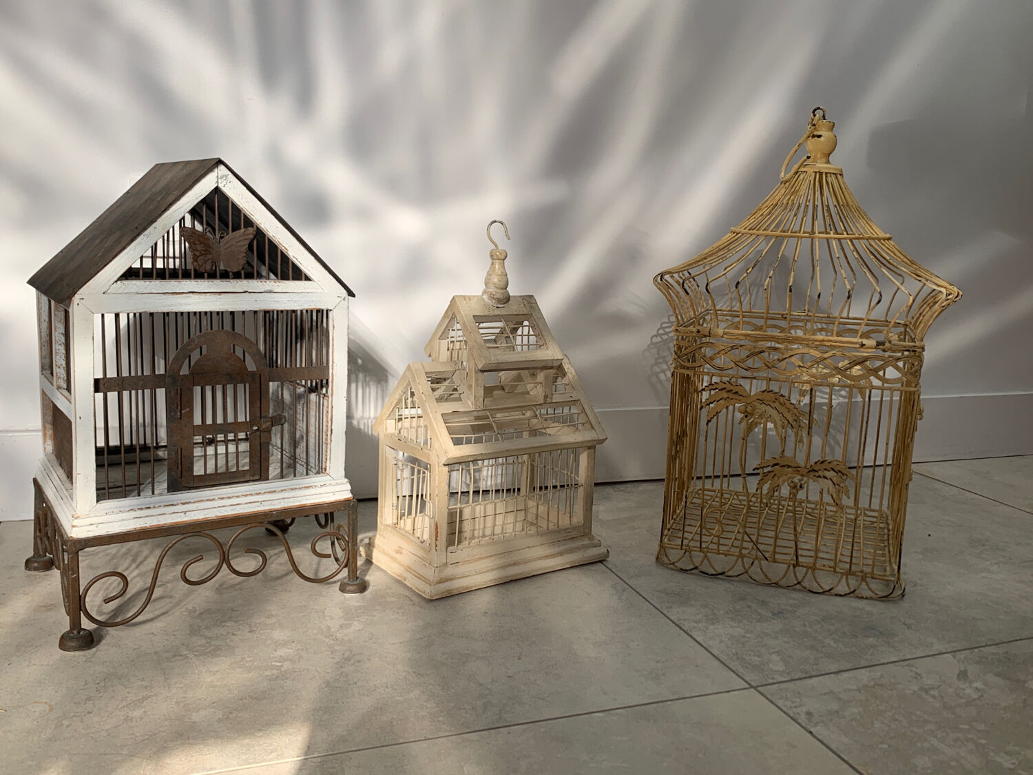 Iron and wood bird cage