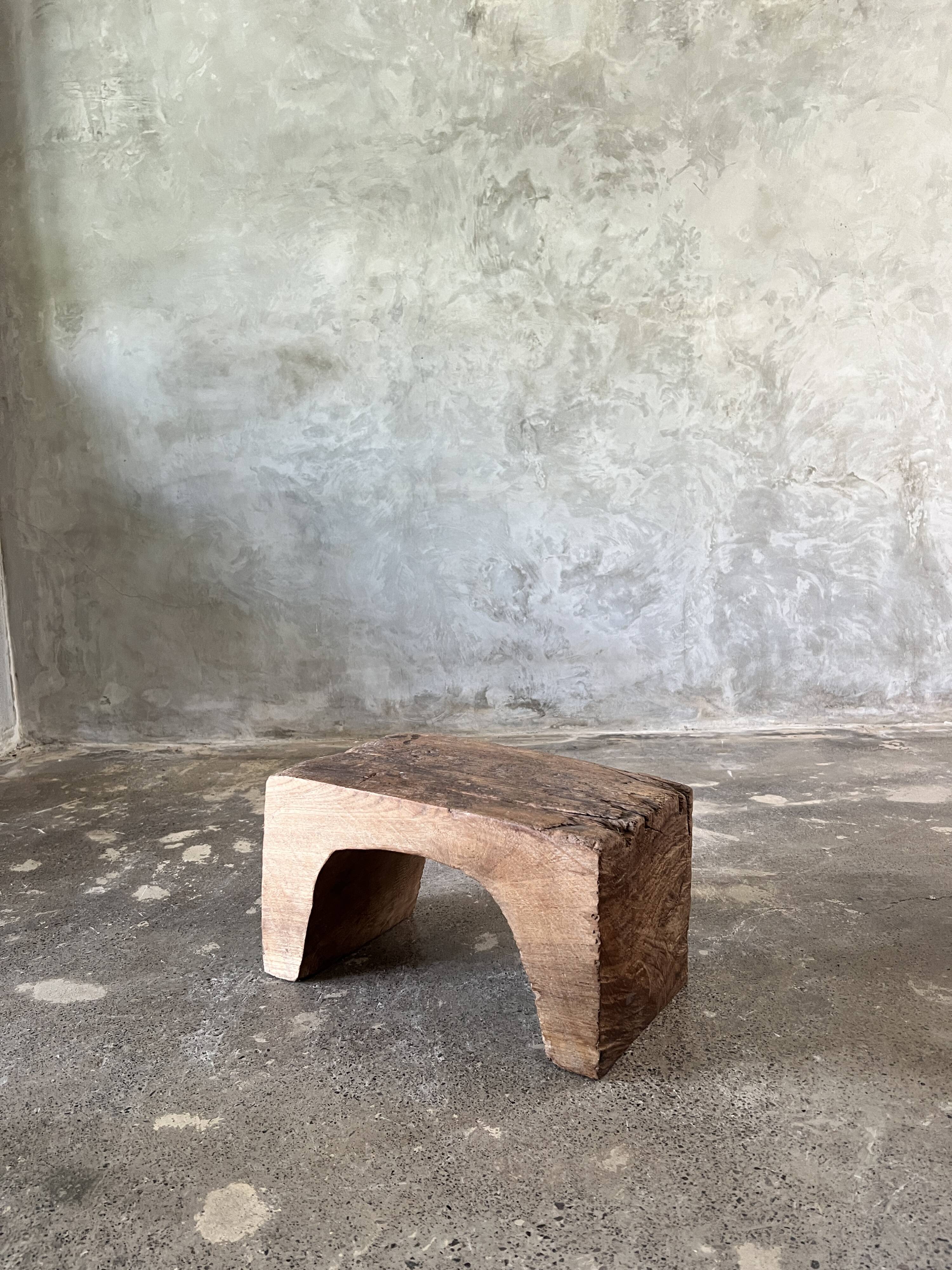Low stool in old Asian monoxyl teak