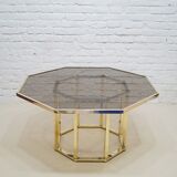 Brass  Italian coffee table by Romeo Rega, 1970s