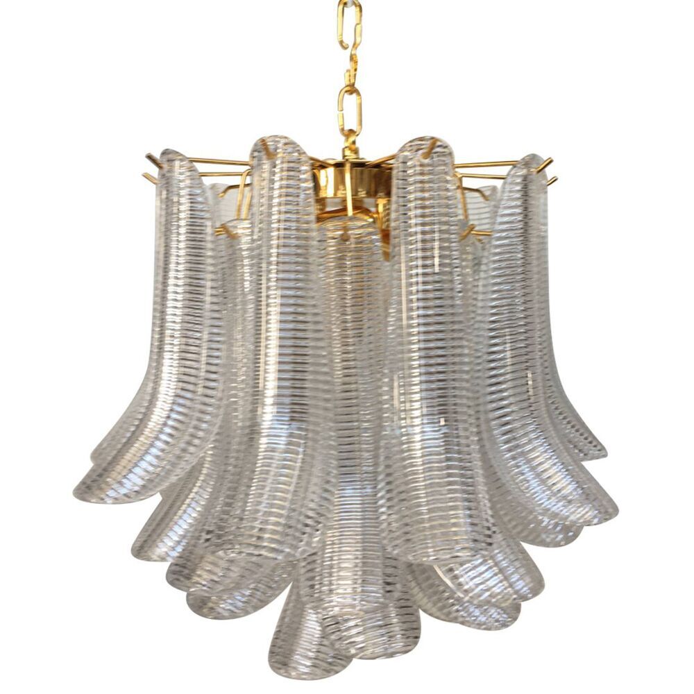 Striped “selle” murano glass chandelier d50