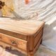 Vintage and rustic TV stand or coffee table in carved raw wood