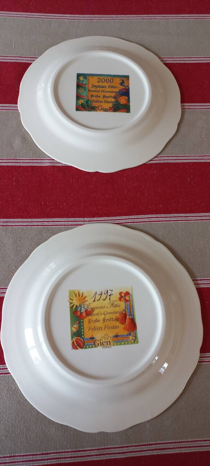 Set of 8 Gien Noël plates