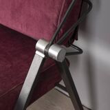 Vintage 70s burgundy fabric sofa Formanova design